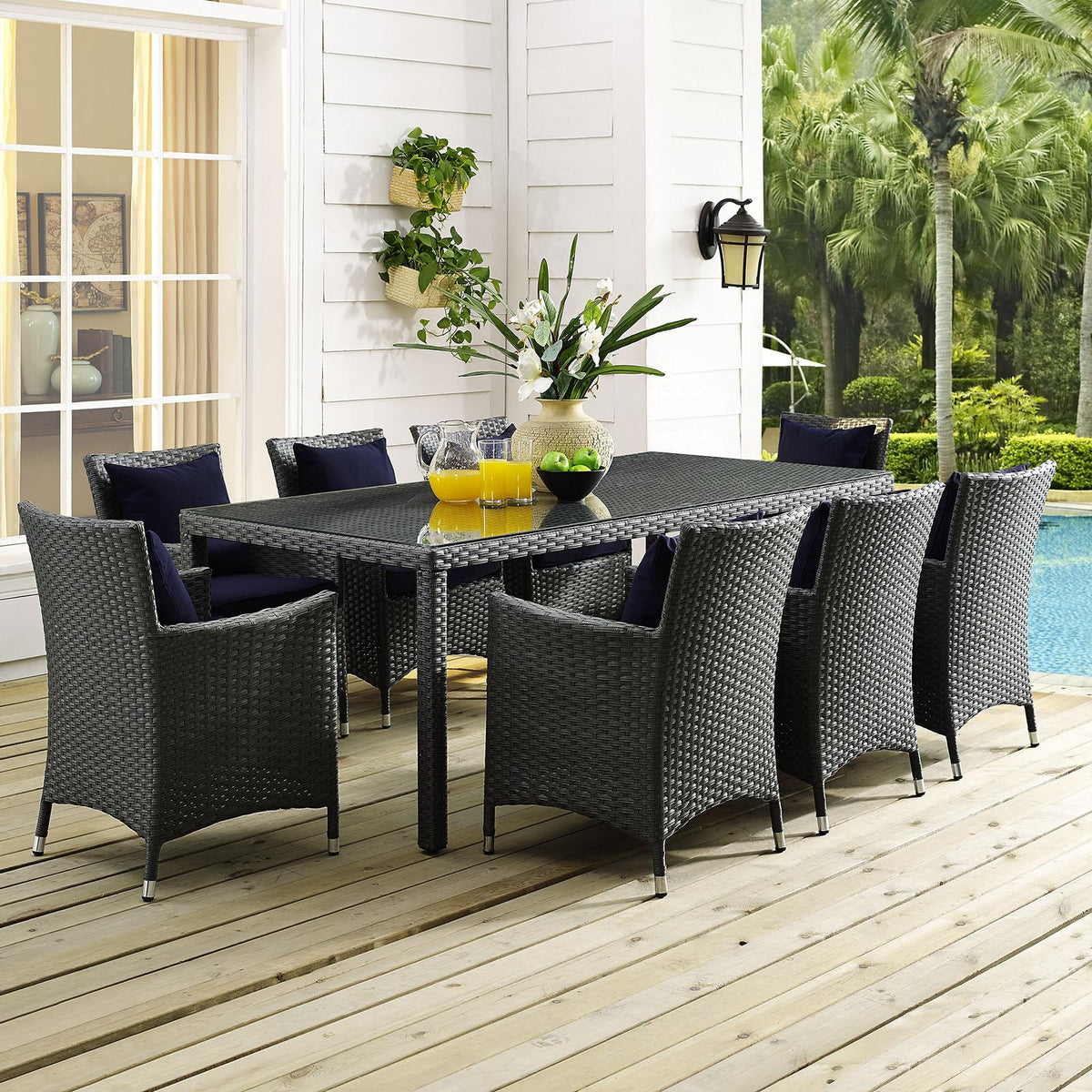 Modway Furniture Modern Sojourn 82" Outdoor Patio Dining Table - EEI-1931
