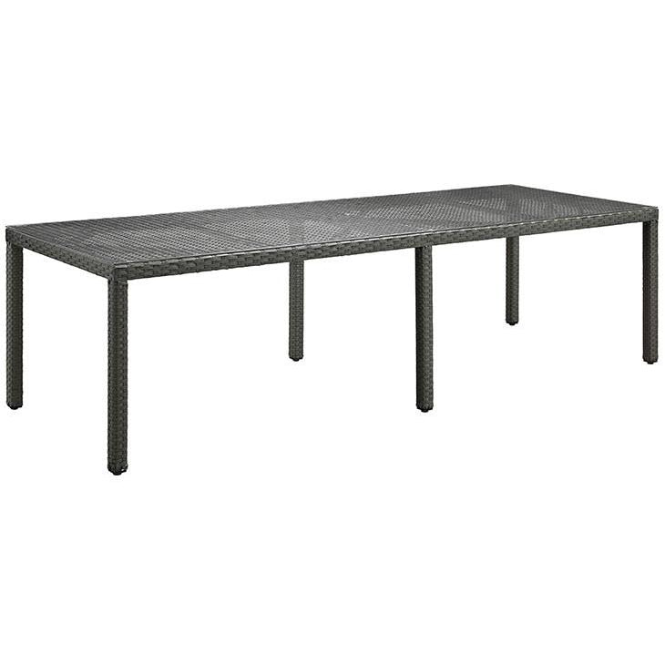 Modway Furniture Modern Sojourn 114" Outdoor Patio Dining Table in Chocolate EEI-1932-CHC-Minimal & Modern