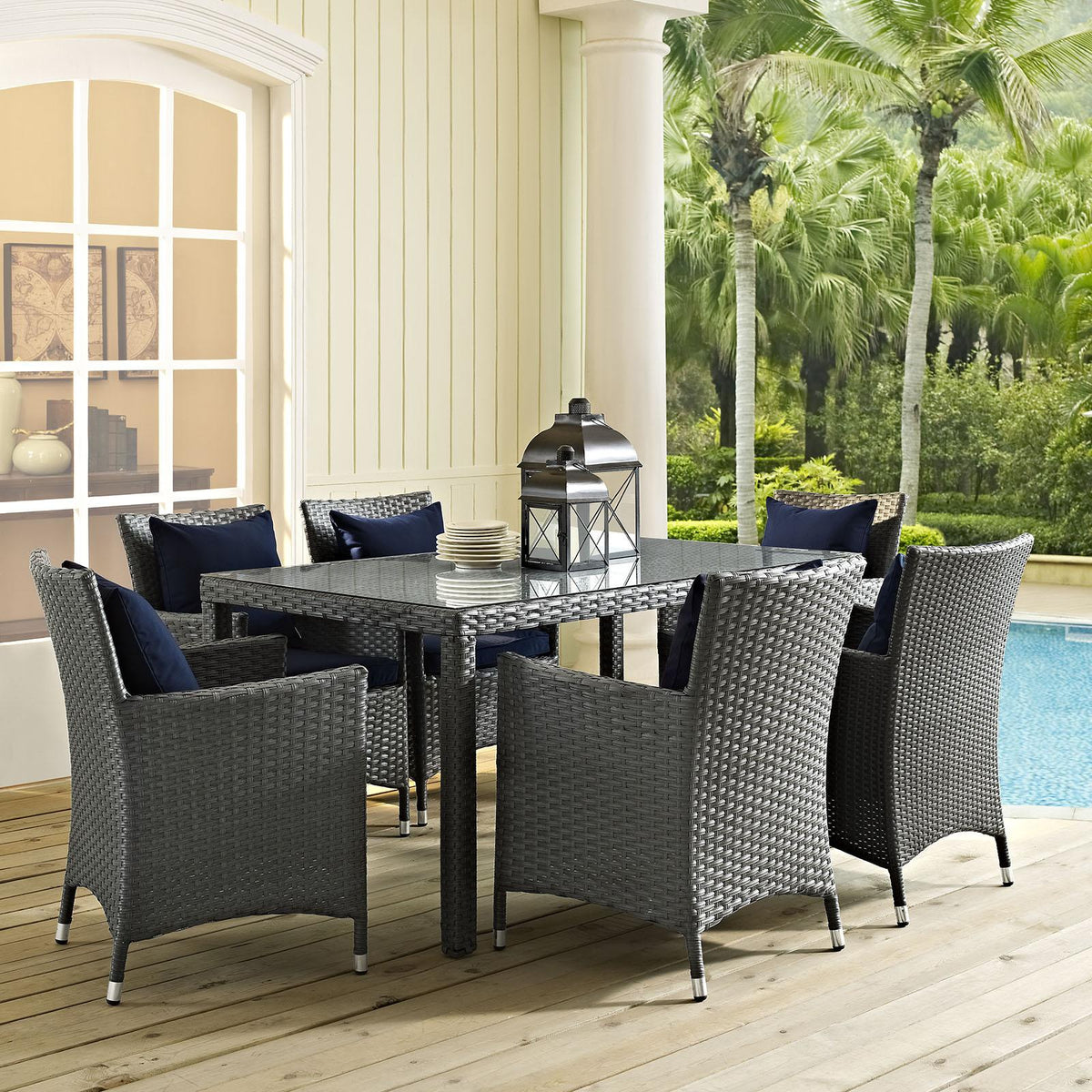 Modway Furniture Modern Sojourn 59" Outdoor Patio Dining Table - EEI-1934