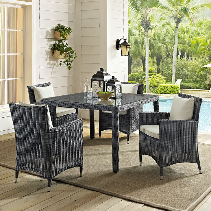 Modway Furniture Modern Summon 47" Square Outdoor Patio Dining Table in Gray EEI-1936-GRY-Minimal & Modern