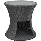 Modway Furniture Modern Sojourn Outdoor Patio Side Table in Chocolate EEI-1980-CHC-Minimal & Modern