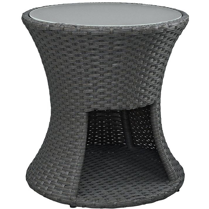 Modway Furniture Modern Sojourn Outdoor Patio Side Table in Chocolate EEI-1980-CHC-Minimal & Modern