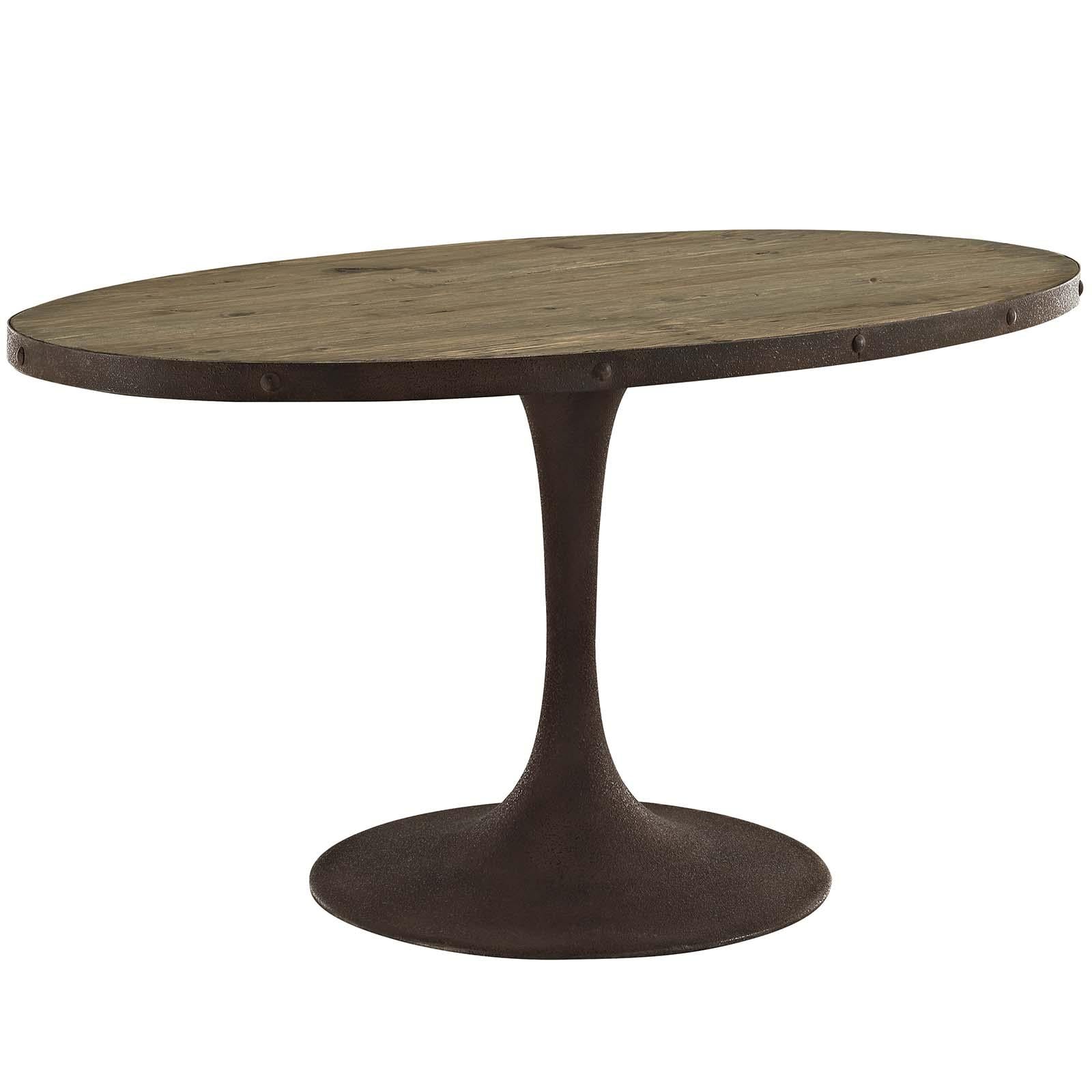 Modway Furniture Modern Drive 60" Oval Wood Top Dining Table - EEI-2008