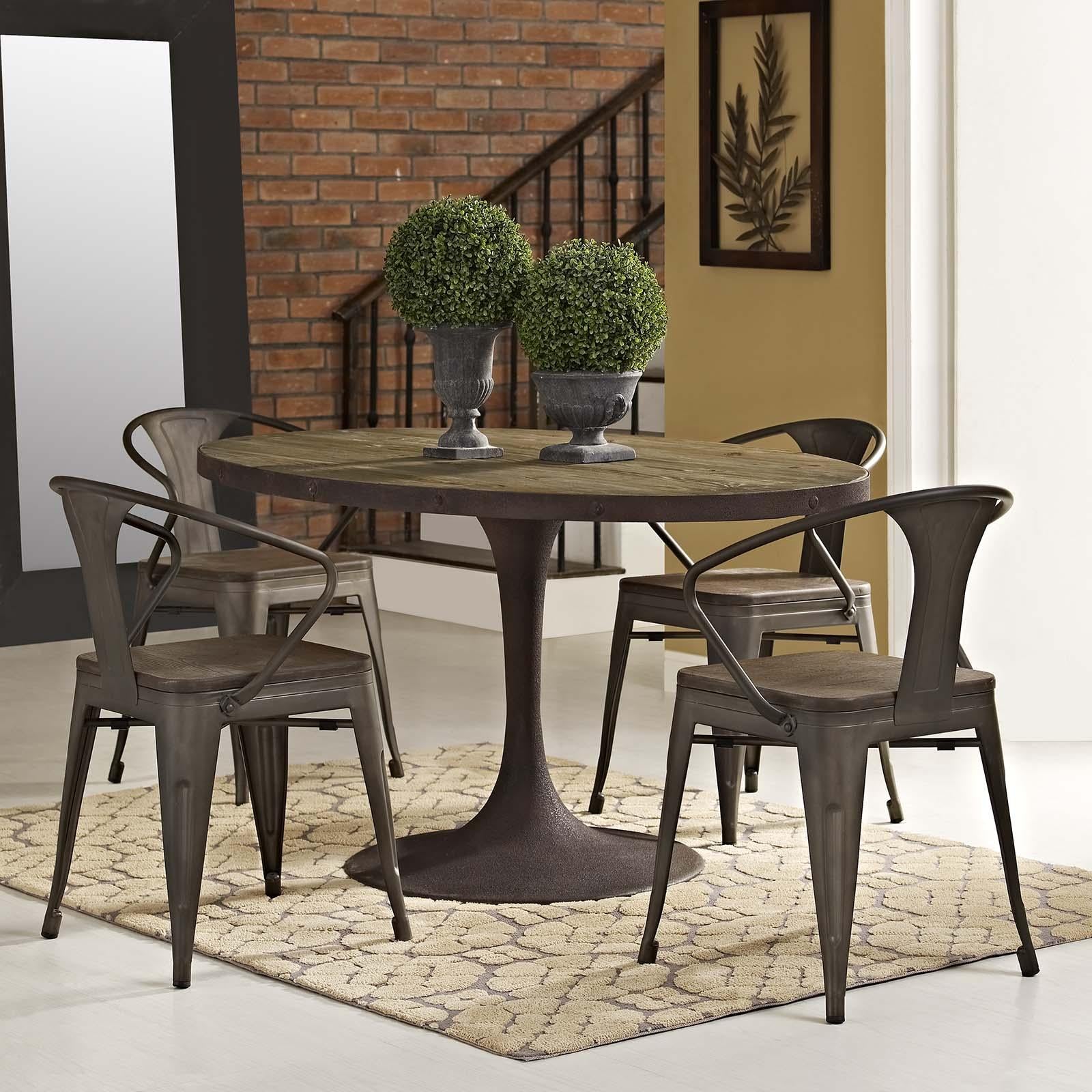 Modway Furniture Modern Drive 60" Oval Wood Top Dining Table - EEI-2008