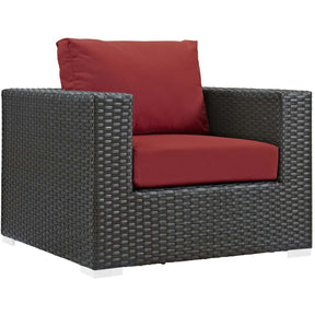 Modway Furniture Modern Sojourn 7 Piece Outdoor Patio Sunbrella® Sectional Set-Minimal & Modern