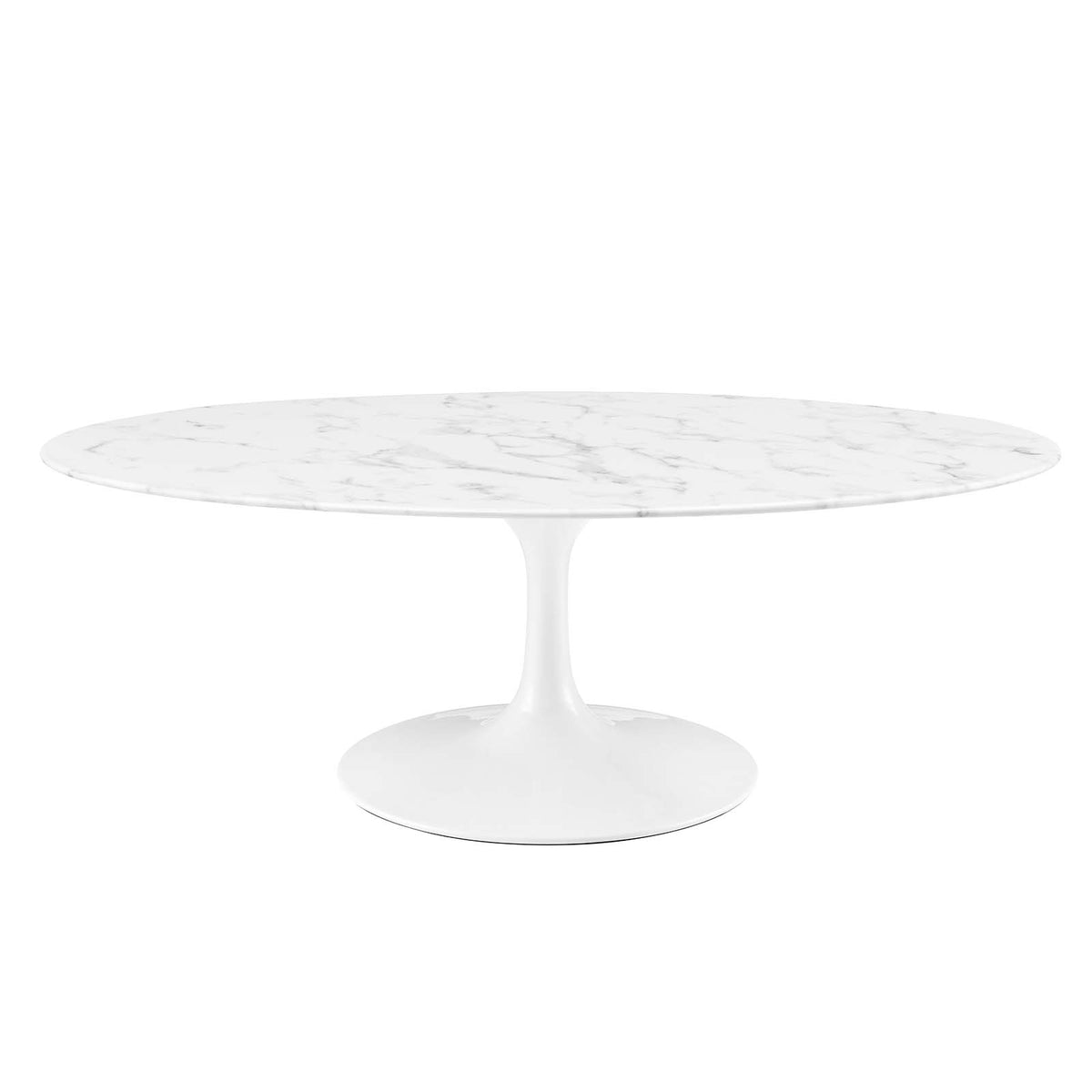 Modway Furniture Modern Lippa 48" Oval-Shaped Artificial Marble Coffee Table - EEI-2022