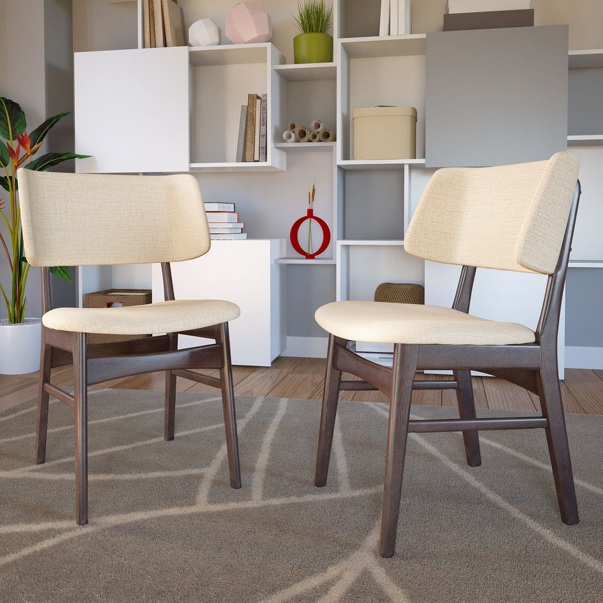 Modway Furniture Modern Vestige Dining Side Chair Fabric Set of 2 - EEI-2024-Minimal & Modern