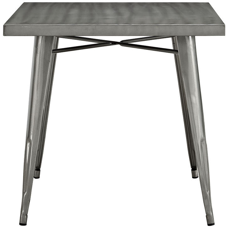 Modway Furniture Modern Alacrity Metal Dining Table in Gunmetal EEI-2035-GME-Minimal & Modern
