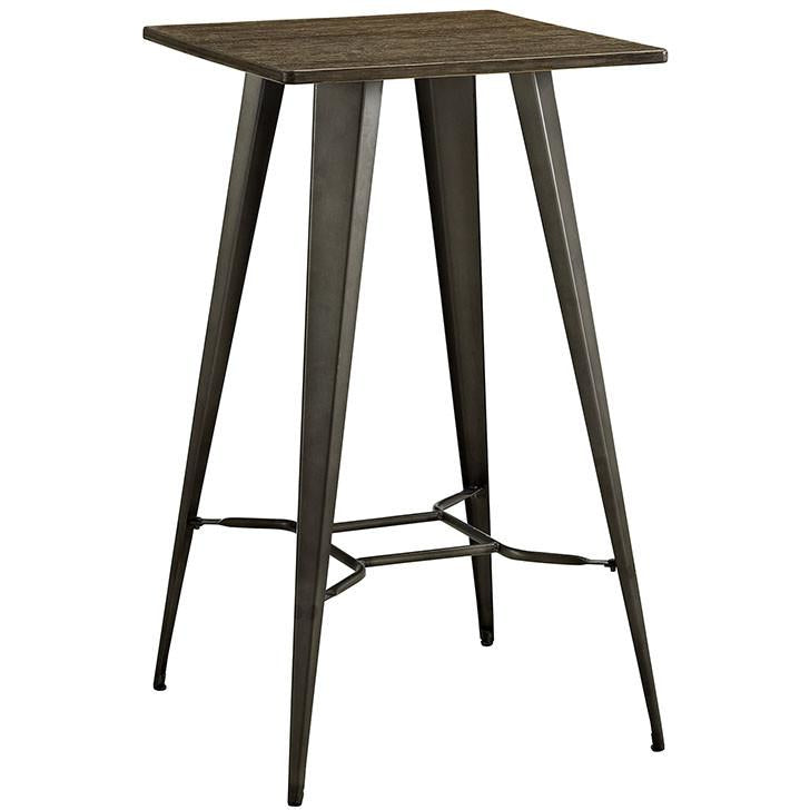 Modway Furniture Metal and Wood Direct Bar Table in Brown EEI-2038-BRN-Minimal & Modern