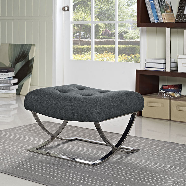 Modway Furniture Modern Slope Upholstered Fabric Ottoman in Gray EEI-2079-GRY-Minimal & Modern