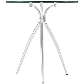 Modway Furniture Modern Moxy Metal and Glass Top Side Table in Clear EEI-2093-CLR-Minimal & Modern