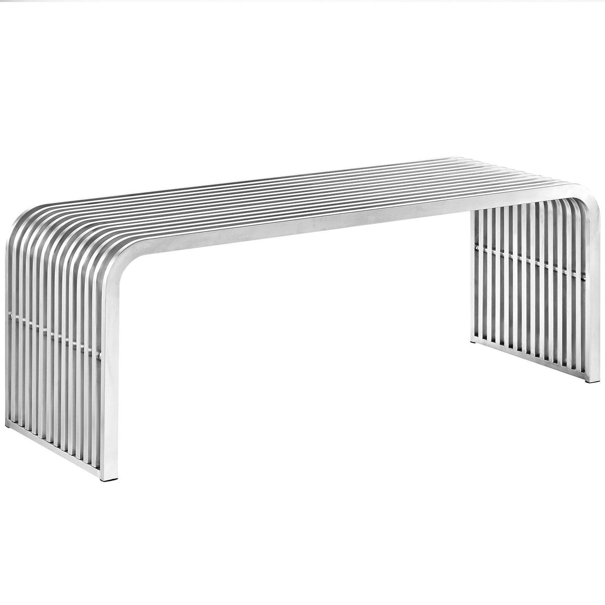 Modway Furniture Modern Pipe 47" Stainless Steel Bench - EEI-2102