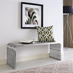 Modway Furniture Modern Pipe 47" Stainless Steel Bench - EEI-2102