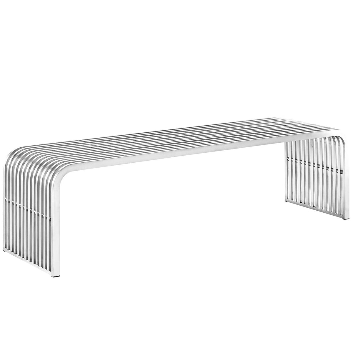 Modway Furniture Modern Pipe 60" Stainless Steel Bench - EEI-2103