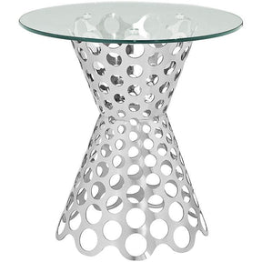 Modway Furniture Modern Arrange Glass Top Side Table in Silver EEI-2106-SLV-Minimal & Modern
