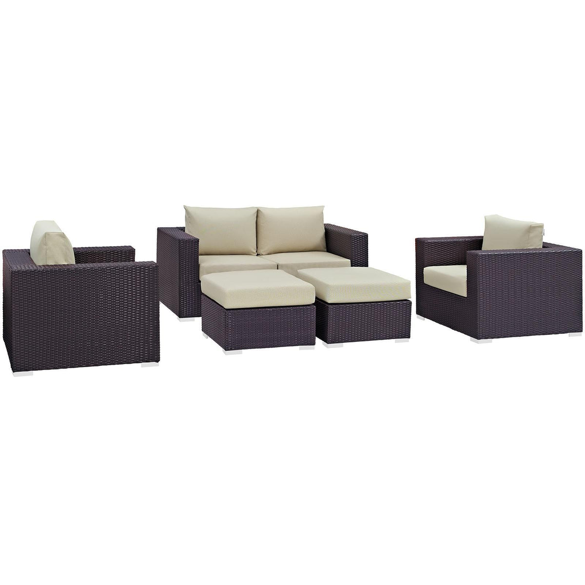 Modway Furniture Modern Convene 5 Piece Outdoor Patio Sofa Set - EEI-2158