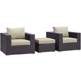 Modway Furniture Modern Convene 3 Piece Outdoor Patio Sofa Set - EEI-2174