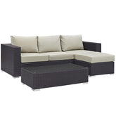 Modway Furniture Modern Convene 3 Piece Outdoor Patio Sofa Set - EEI-2178