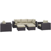 Modway Furniture Modern Convene 7 Piece Outdoor Patio Sectional Set - EEI-2200