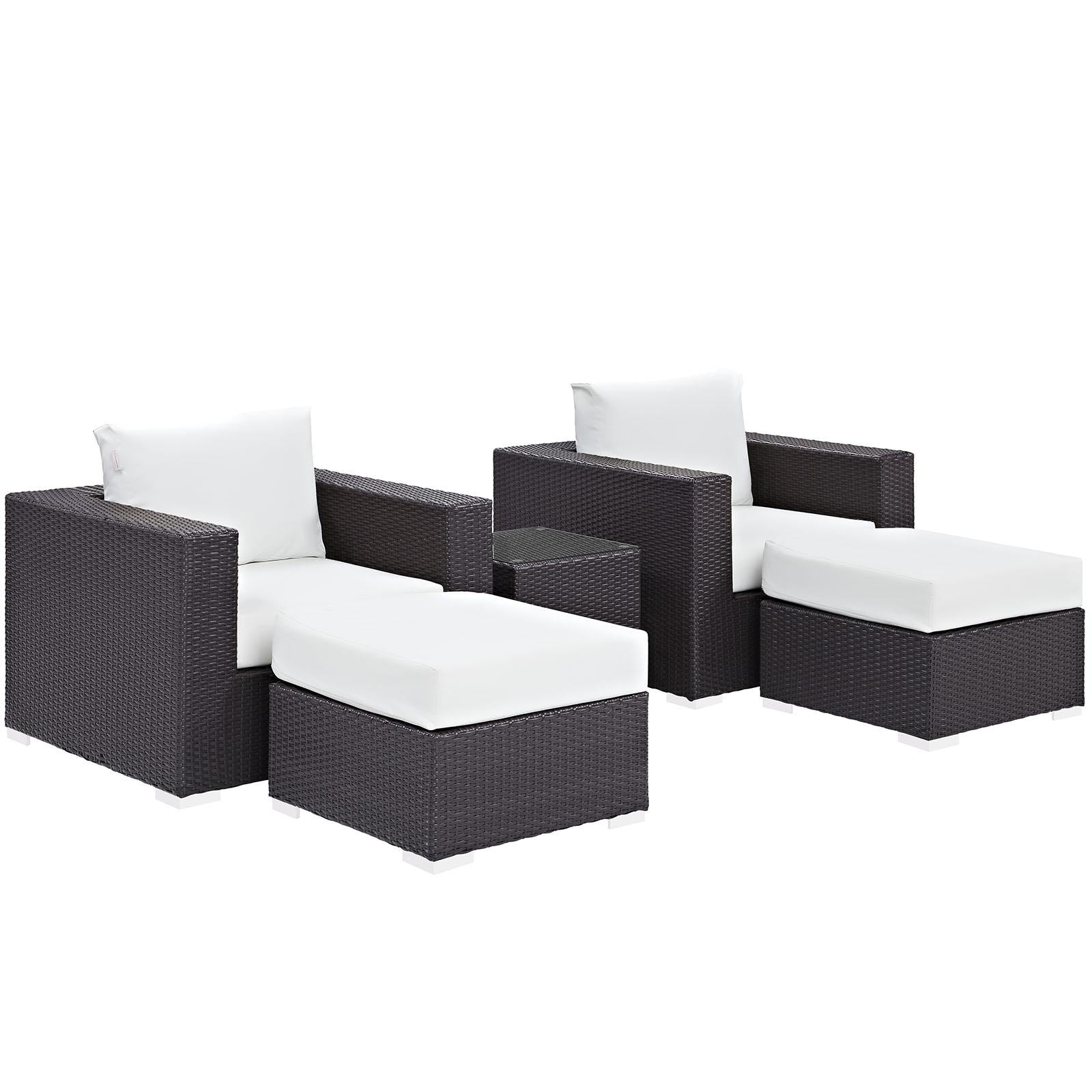 Modway Furniture Modern Convene 5 Piece Outdoor Patio Sectional Set - EEI-2201