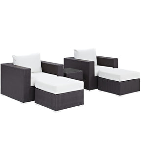 Modway Furniture Modern Convene 5 Piece Outdoor Patio Sectional Set - EEI-2201
