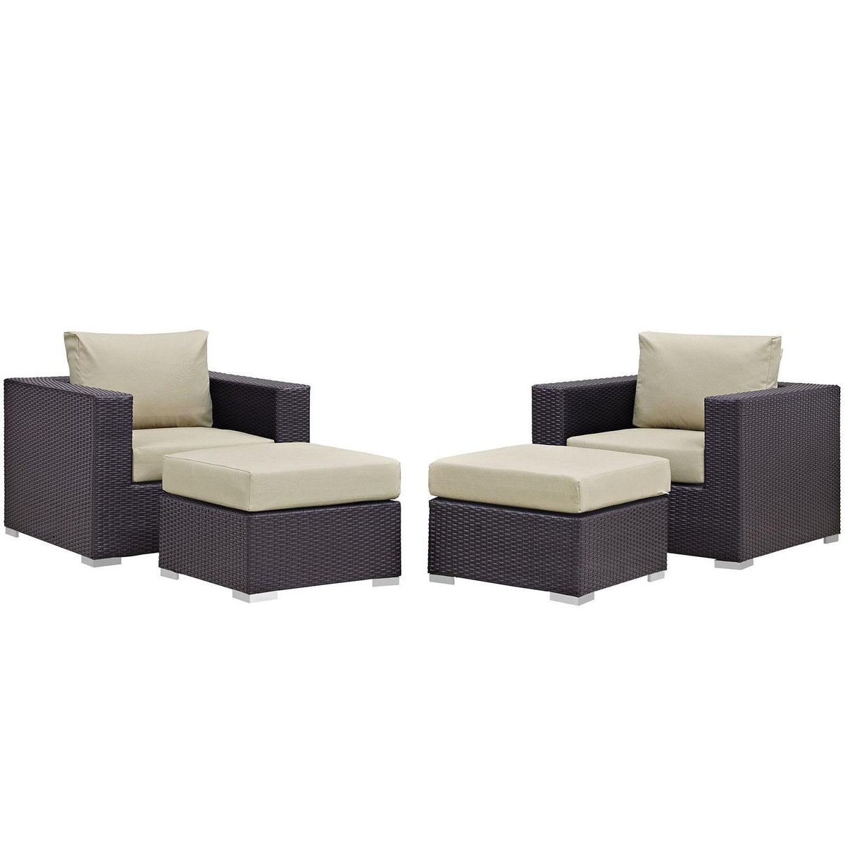 Modway Furniture Modern Convene 4 Piece Outdoor Patio Sectional Set - EEI-2202