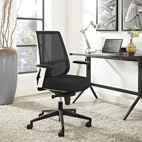 Modway Furniture Modern Pump White Frame Office Chair in Black EEI-2216-BLK-Minimal & Modern