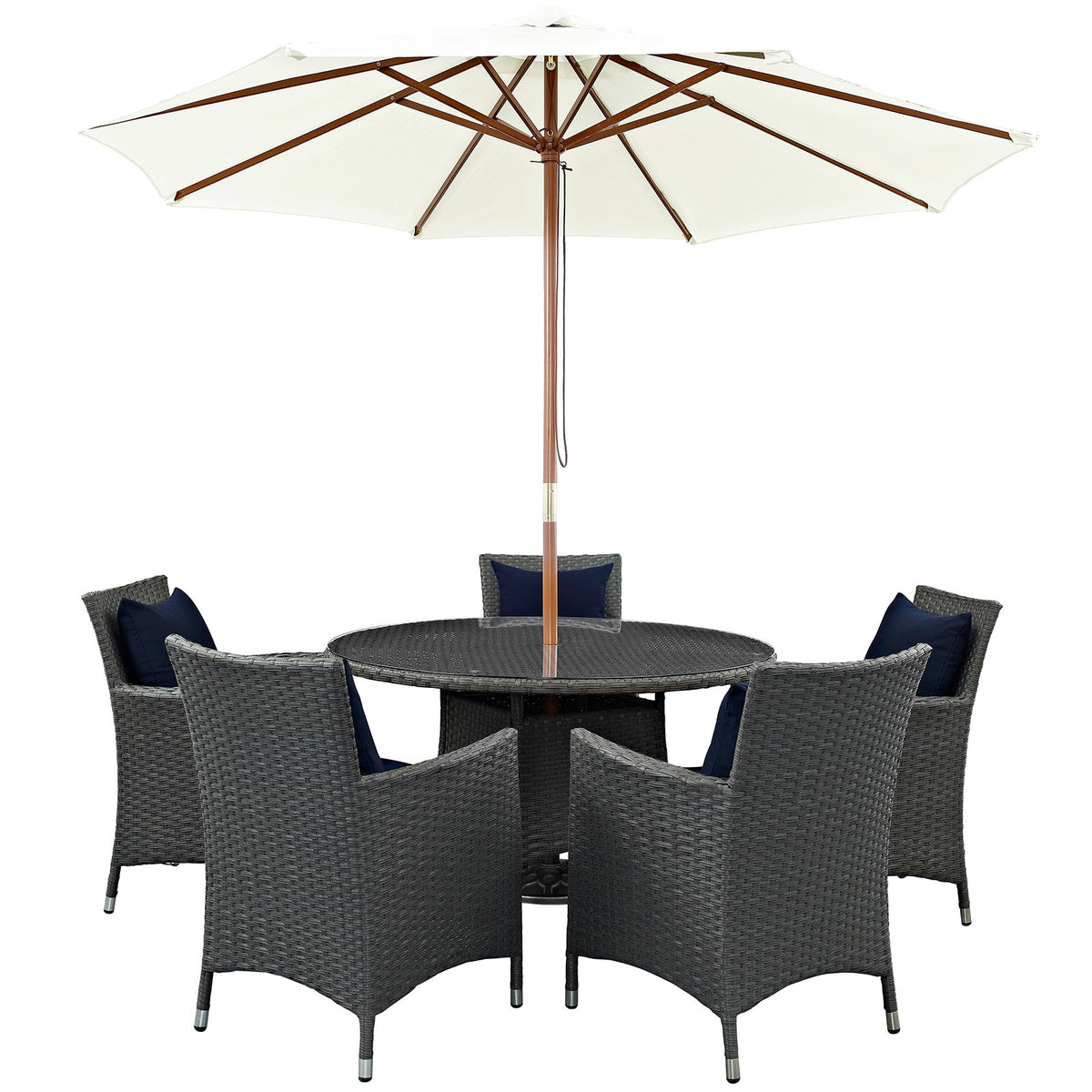 Modway Furniture Modern Sojourn 7 Piece Outdoor Patio Sunbrella® Dining Set - EEI-2246-Minimal & Modern