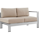 Modway Furniture Modern Shore Right-Arm Corner Sectional Outdoor Patio Aluminum Loveseat - EEI-2262