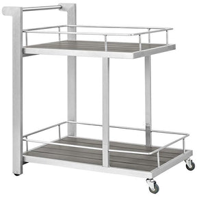 Modway Furniture Modern Shore Outdoor Patio Beverage Cart in Silver Gray EEI-2269-SLV-GRY-Minimal & Modern