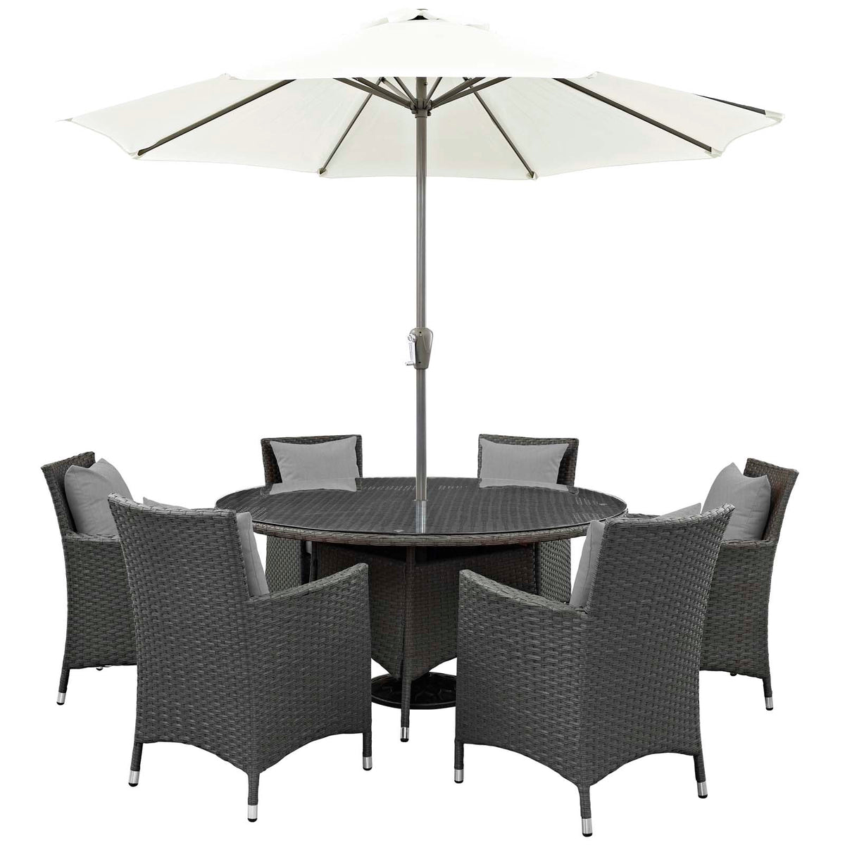 Modway Furniture Modern Sojourn 8 Piece Outdoor Patio Sunbrella® Dining Set - EEI-2270