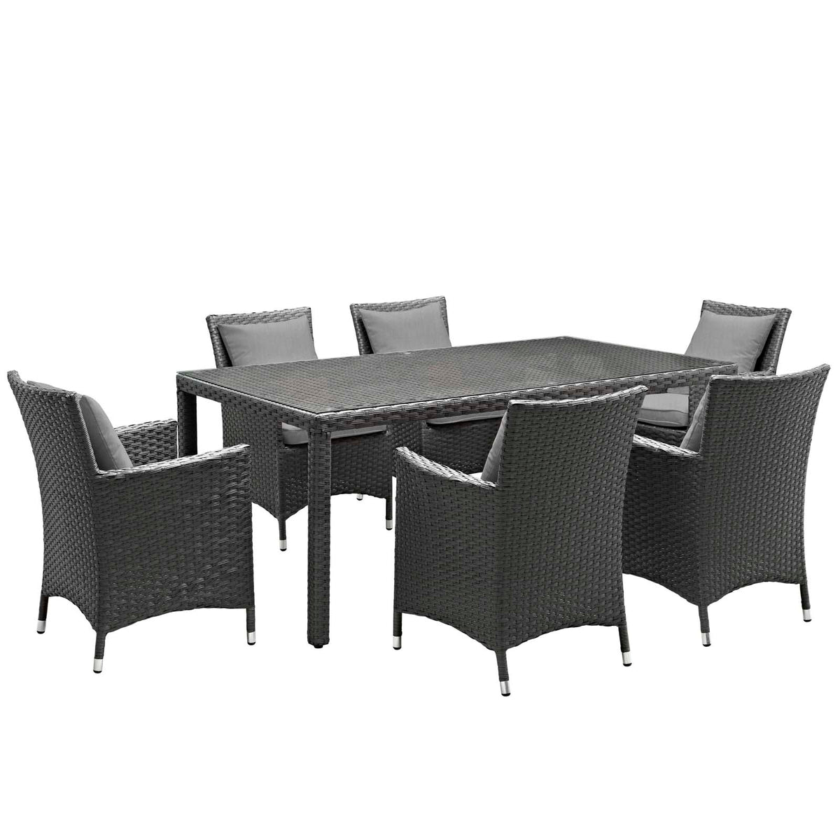 Modway Furniture Modern Sojourn 7 Piece Outdoor Patio Sunbrella® Dining Set - EEI-2271