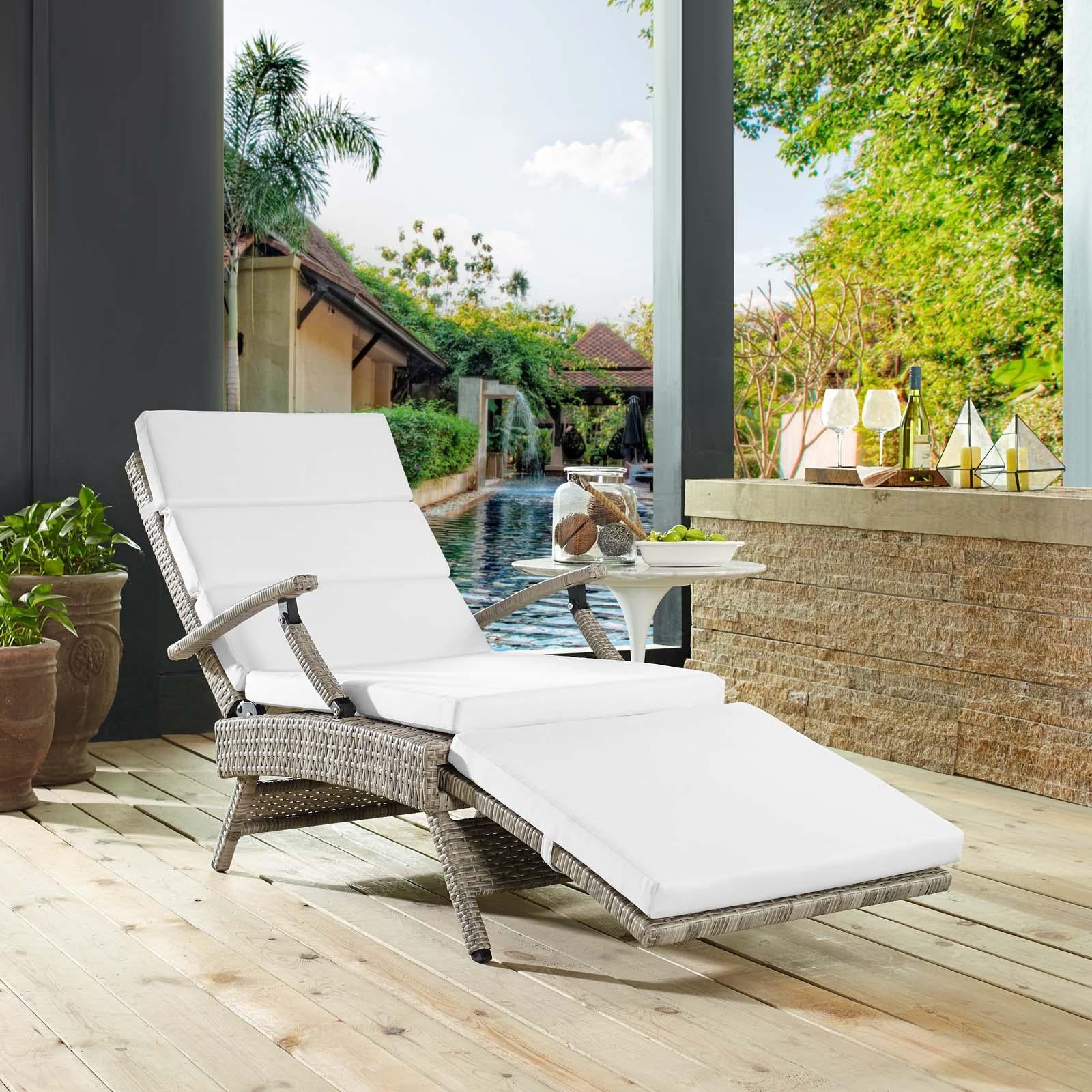 Modway Furniture Modern Envisage Chaise Outdoor Patio Wicker Rattan Lounge Chair - EEI-2301