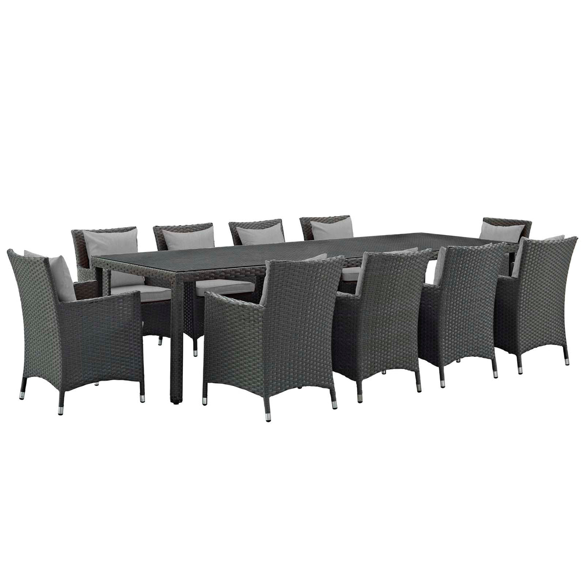 Modway Furniture Modern Sojourn 11 Piece Outdoor Patio Sunbrella® Dining Set - EEI-2310