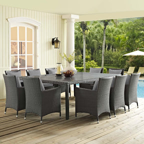 Modway Furniture Modern Sojourn 11 Piece Outdoor Patio Sunbrella® Dining Set - EEI-2311