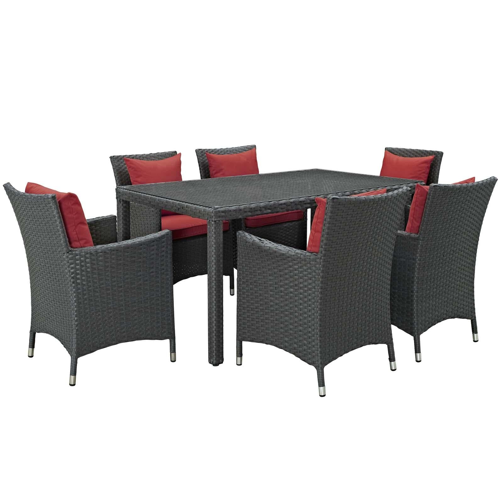 Modway Furniture Modern Sojourn 7 Piece Outdoor Patio Sunbrella® Dining Set - EEI-2312