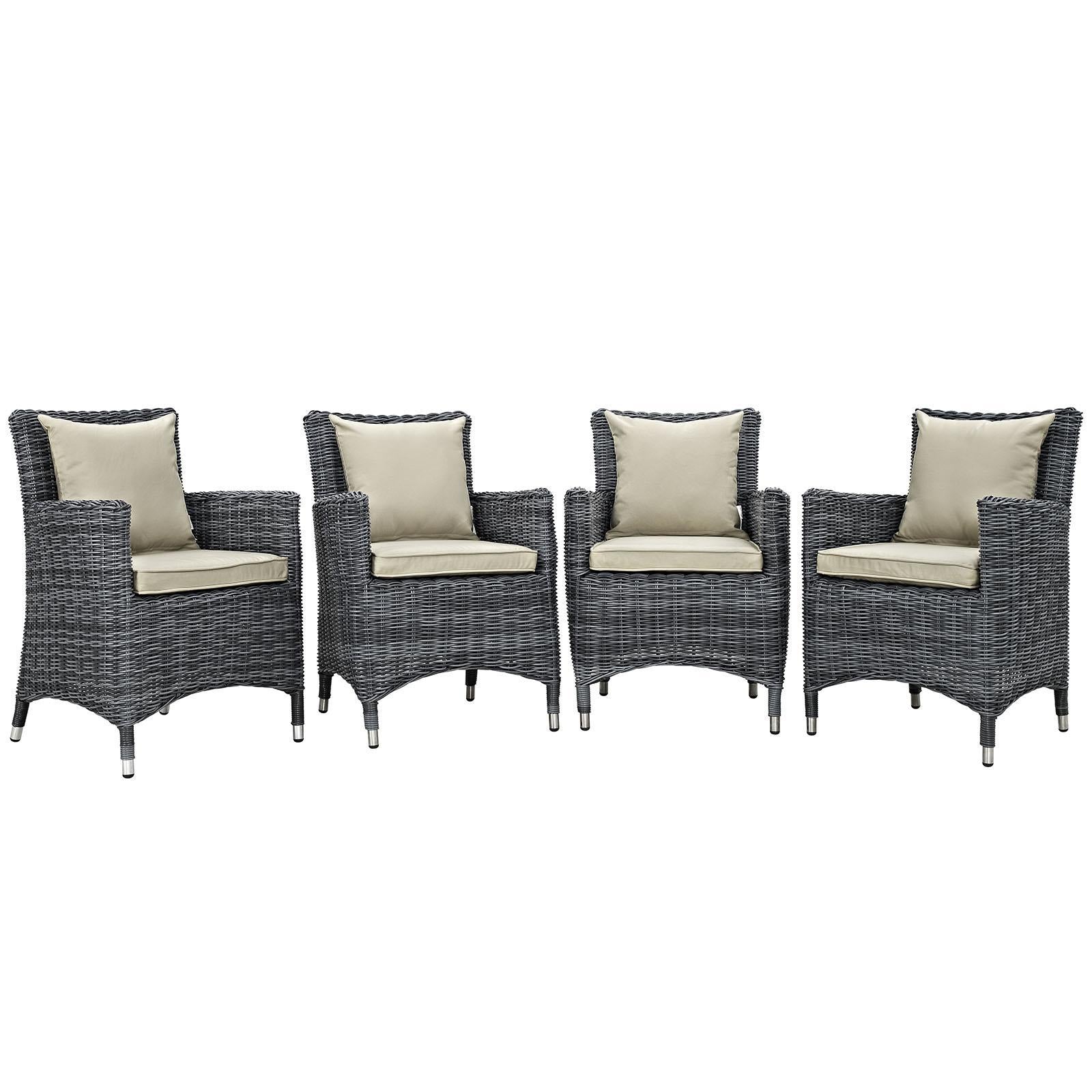 Modway Furniture Modern Summon 4 Piece Outdoor Patio Sunbrella® Dining Set - EEI-2314