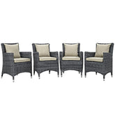 Modway Furniture Modern Summon 4 Piece Outdoor Patio Sunbrella® Dining Set - EEI-2314