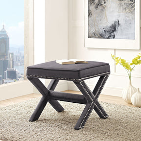 Modway Furniture Modern Rivet Bench In Black EEI-2324-BLK-Minimal & Modern