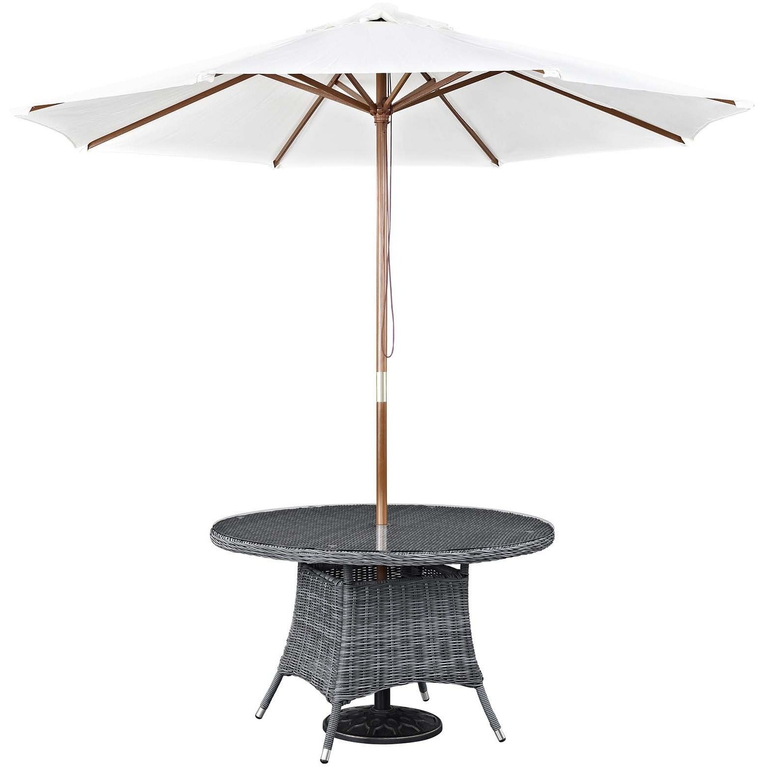 Modway Furniture Modern Summon 7 Piece Outdoor Patio Sunbrella® Dining Set-Minimal & Modern