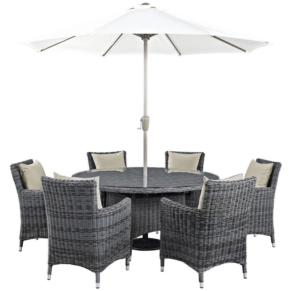 Modway Furniture Modern Summon 8 Piece Outdoor Patio Sunbrella® Dining Set - EEI-2329