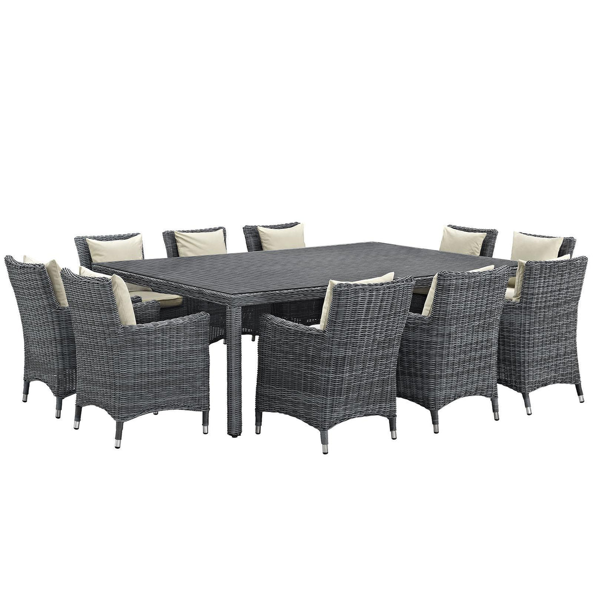 Modway Furniture Modern Summon 11 Piece Outdoor Patio Sunbrella® Dining Set - EEI-2333
