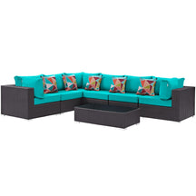 Modway Furniture Modern Convene 7 Piece Outdoor Patio Sectional Set - EEI-2361