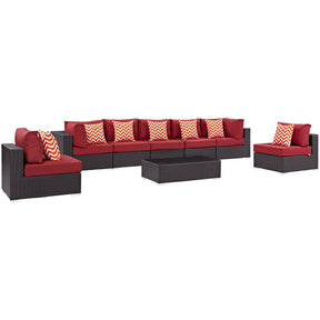 Modway Furniture Modern Convene 8 Piece Outdoor Patio Sectional Set - EEI-2370