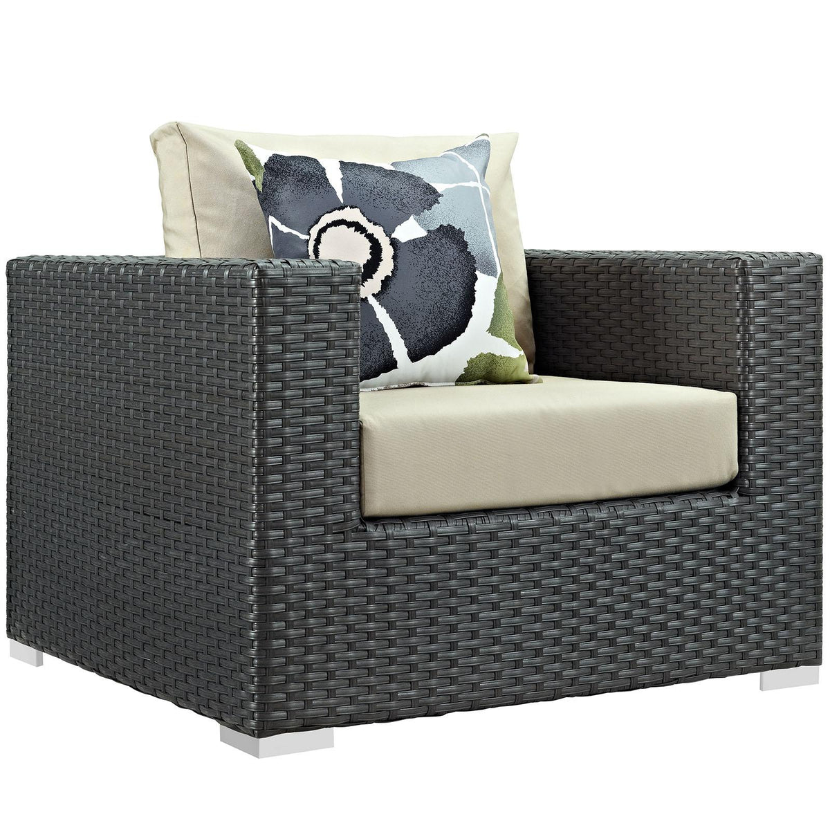 Modway Furniture Modern Sojourn 5 Piece Outdoor Patio Sunbrella® Sectional Set - EEI-2375