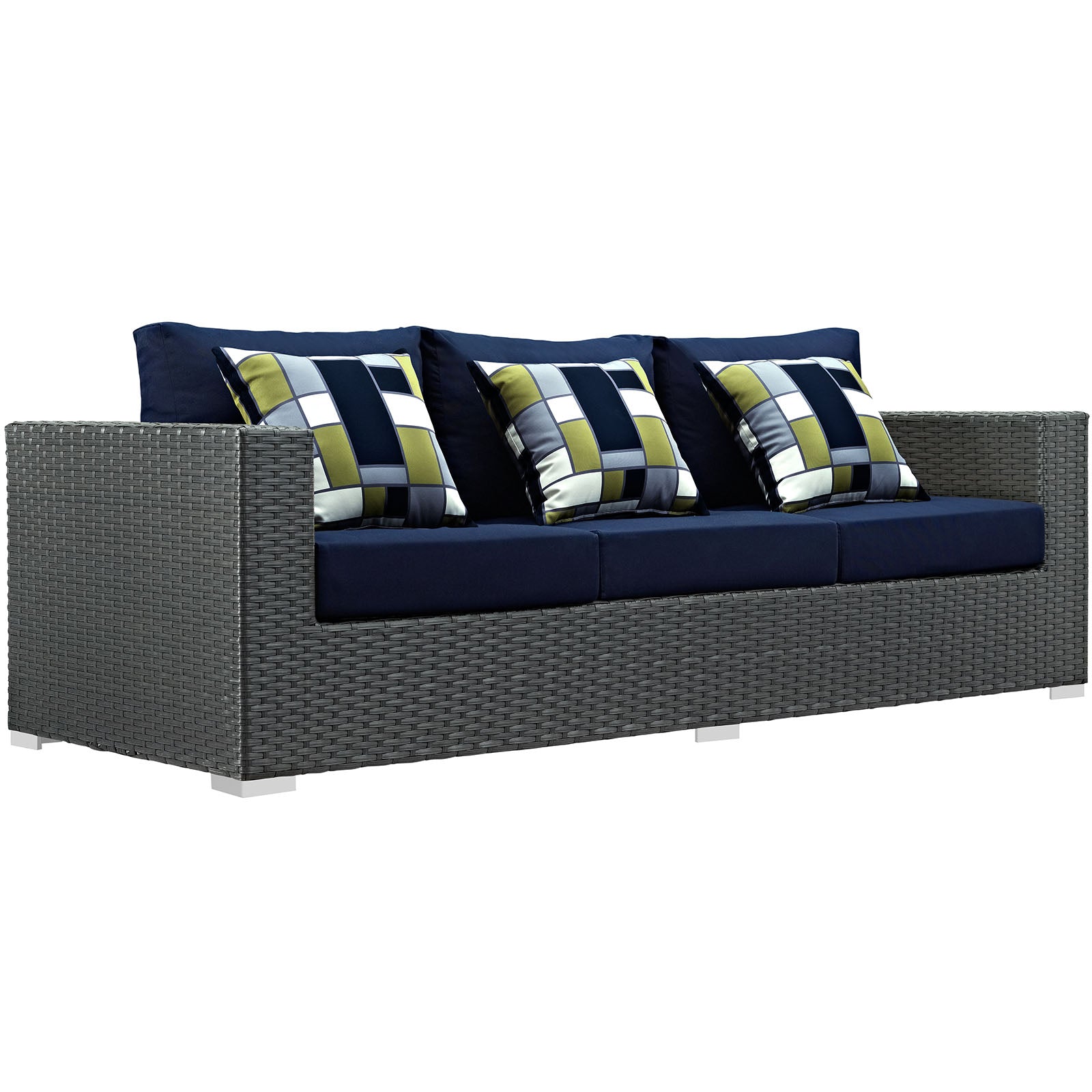 Modway Furniture Modern Sojourn 9 Piece Outdoor Patio Sunbrella® Sectional Set - EEI-2377-Minimal & Modern