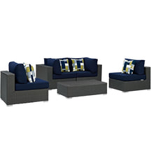 Modway Furniture Modern Sojourn 5 Piece Outdoor Patio Sunbrella® Sectional Set - EEI-2378