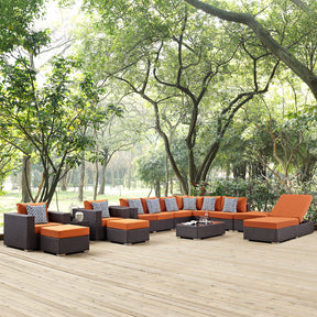 Modway Furniture Modern Sojourn 12 Piece Outdoor Patio Sunbrella® Sectional Set - EEI-2380-Minimal & Modern