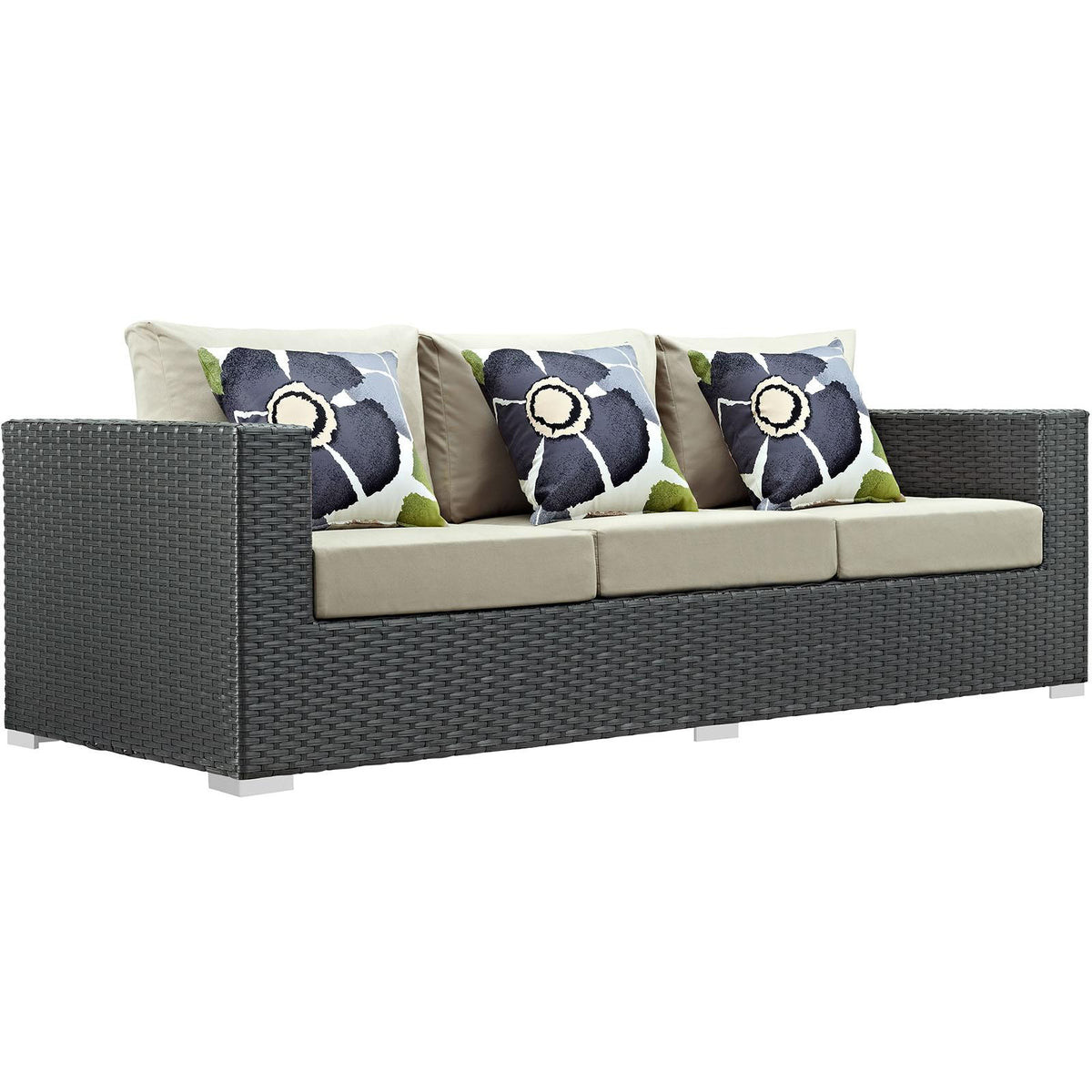 Modway Furniture Modern Sojourn 3 Piece Outdoor Patio Sunbrella® Sectional Set - EEI-2384