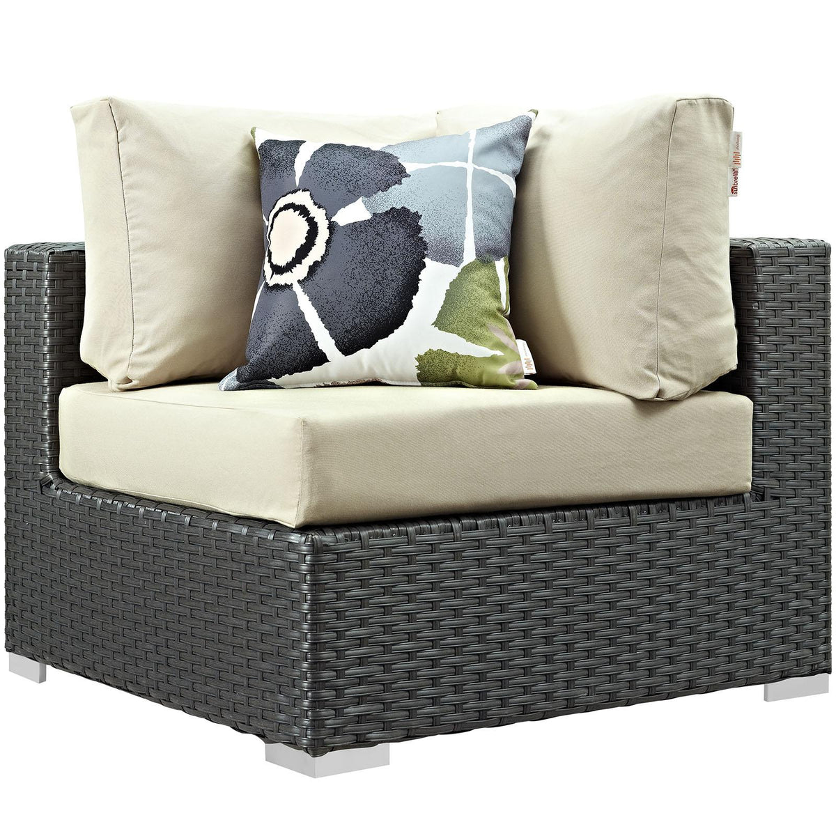 Modway Furniture Modern Sojourn 5 Piece Outdoor Patio Sunbrella® Sectional Set - EEI-2385